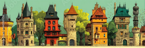 Charming European Townhouses.