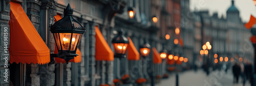 Charming City Street at Dusk.