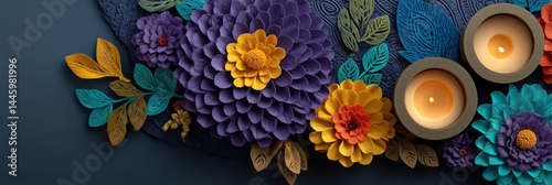 Paper Flowers & Candles - A...