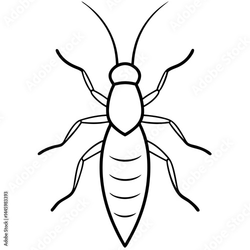 Termite Silhouette Line Art
