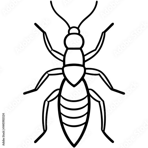Termite Silhouette Line Art