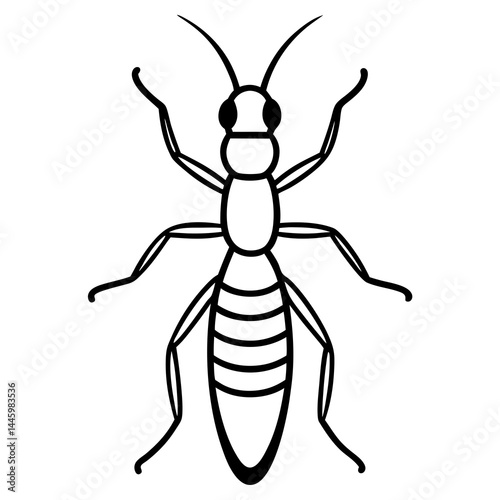 Termite Silhouette Line Art