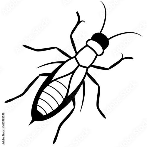 Termite Silhouette Line Art