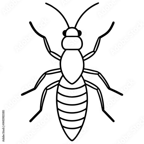 Termite Silhouette Line Art