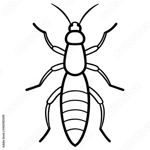 Termite Silhouette Line Art