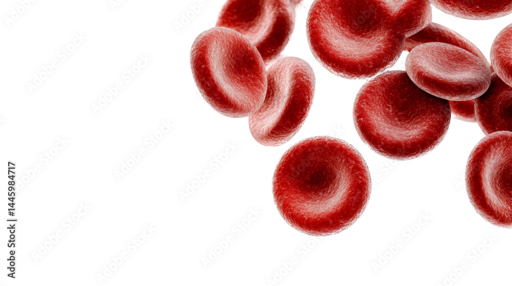 Fototapeta premium Red blood cells on a transparent background medical illustration scientific concept biology environment