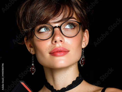 Stylish Woman with Glasses ...