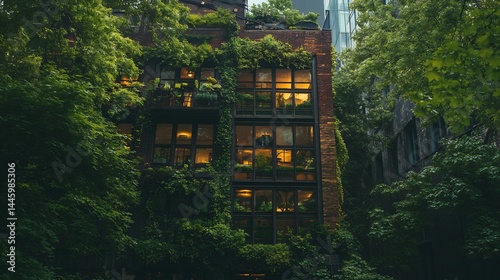 balconies with operable wallswindows that open up completely to merge interior spaces with large green Building