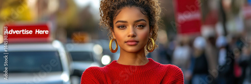 Stylish Woman in City, Adve...