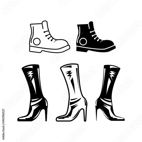 set of female boots