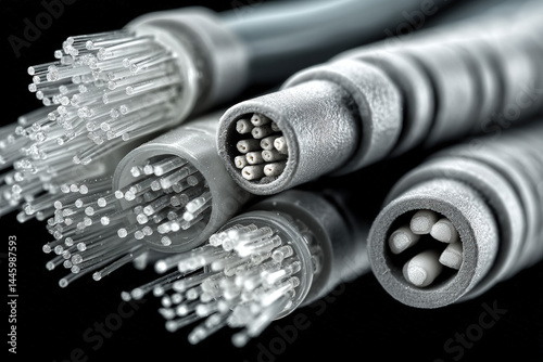 Close-up medical fiber optic cables.
