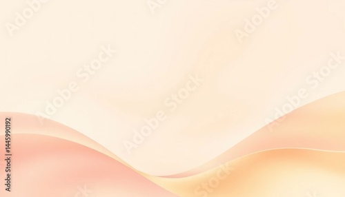 Subtle gradient waves of peach and cream creating an elegant and calming abstract background with flowing lines and smooth transitions