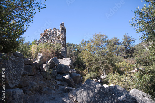 Türkiye Termessos ruins on a sunny autumn day