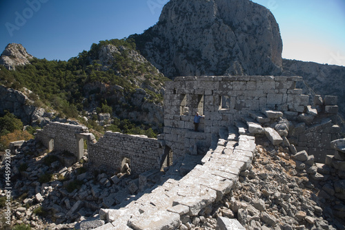 Türkiye Termessos ruins on a sunny autumn day