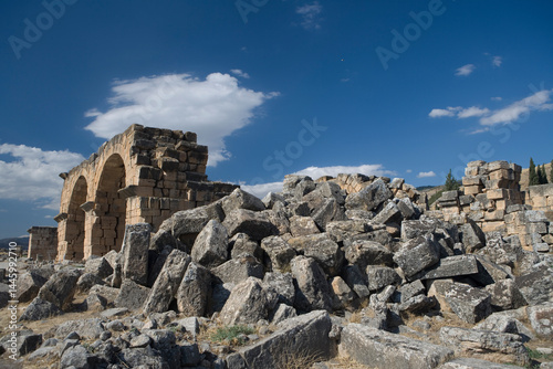 Türkiye ruins of Heraklion on a sunny autumn day