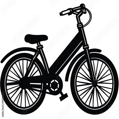 Classic Bicycle Illustration Simple Line Art Design of a Vintage Bike