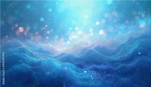 Blue Defocused Blurred Motion Abstract Background, Widescreen
