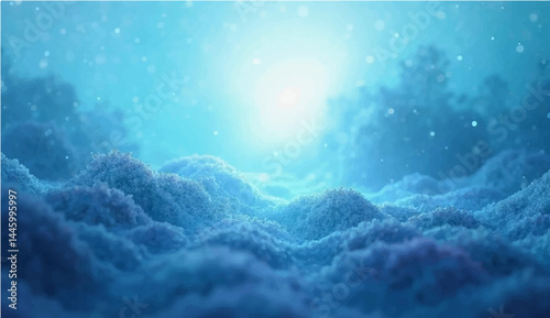Blue Defocused Blurred Motion Abstract Background, Widescreen

