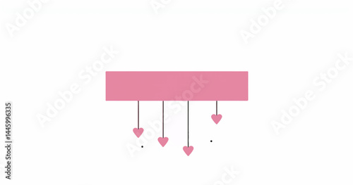 This charming vector illustration captures a moment of simple sweetness, like peeking through a dollhouse window or looking at a cute digital notification. A bold, cheerful pink frame element anchors 