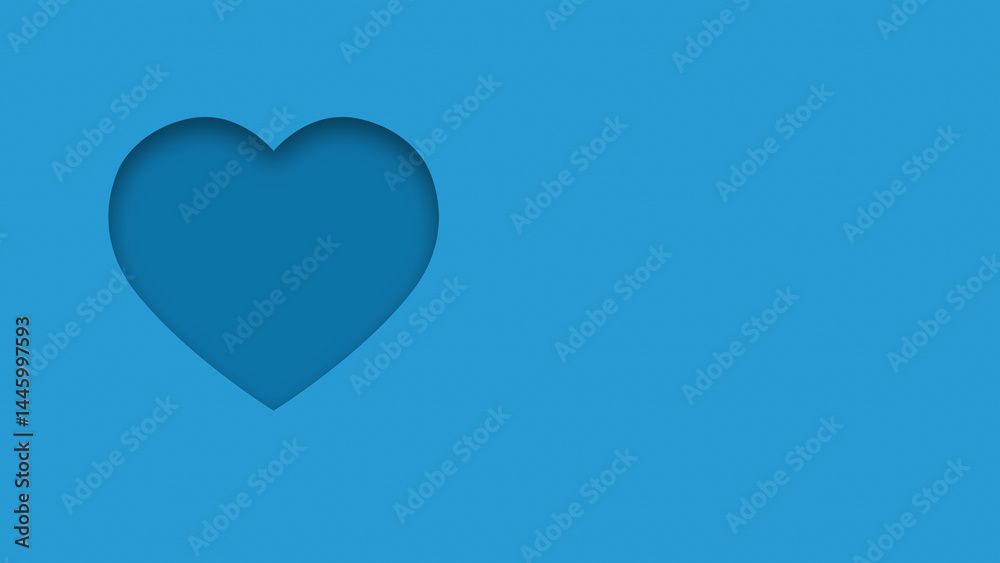 Blue textured canvas background with heart shape cutout