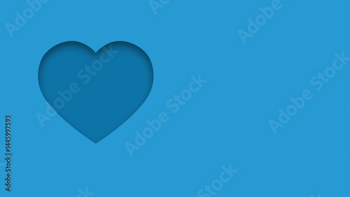 Obraz na płótnie Blue textured canvas background with heart shape cutout w salonie
