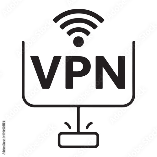 VPN Network Icon - Secure Internet Connection and Privacy Protection Symbol. vpn, network, security, privacy, encryption, protection, safe, shield