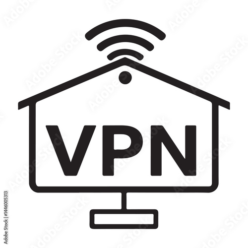 VPN Network Icon - Secure Internet Connection and Privacy Protection Symbol. vpn, network, security, privacy, encryption, protection, safe, shield