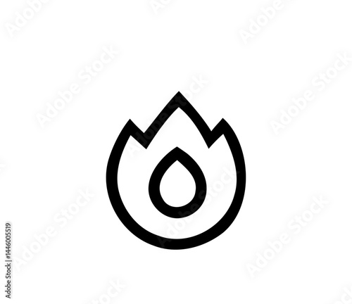 Variations of a stylized flame icon, including color and line art, representing heat, passion and fire symbol on a transparent background