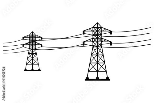 high voltage power lines icon symbol