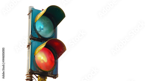  A vertical traffic light showing a red light, indicating a stop signal..png