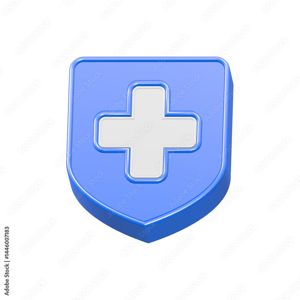 Cross Medical Shield pharmacy symbol 3d rendering Cross Medical Shield pharmacy symbol 3d rendering