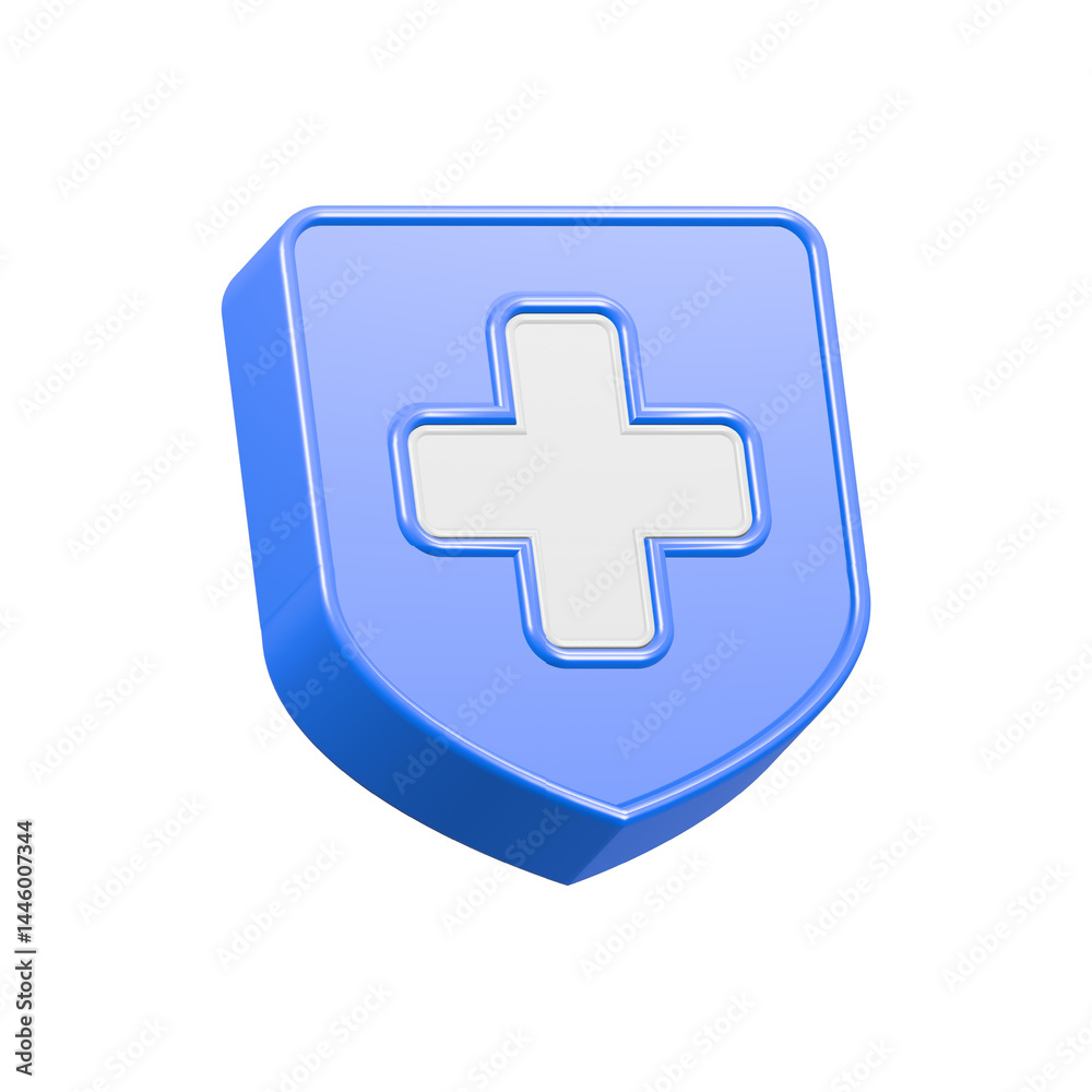 Cross Medical Shield pharmacy symbol 3d rendering Cross Medical Shield pharmacy symbol 3d rendering