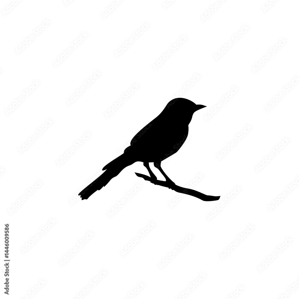Obraz premium Bird perched on a branch. Vector illustration 