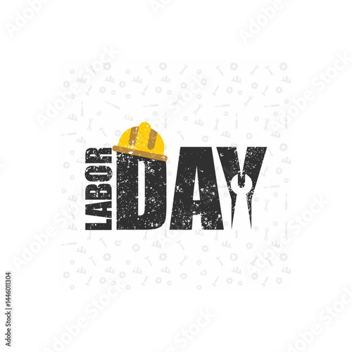 labour day logo icon flat vector design