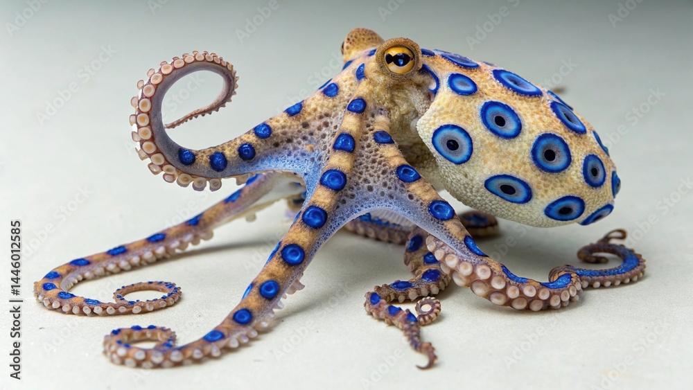Obraz premium Blue-Ringed Octopus on studio background 