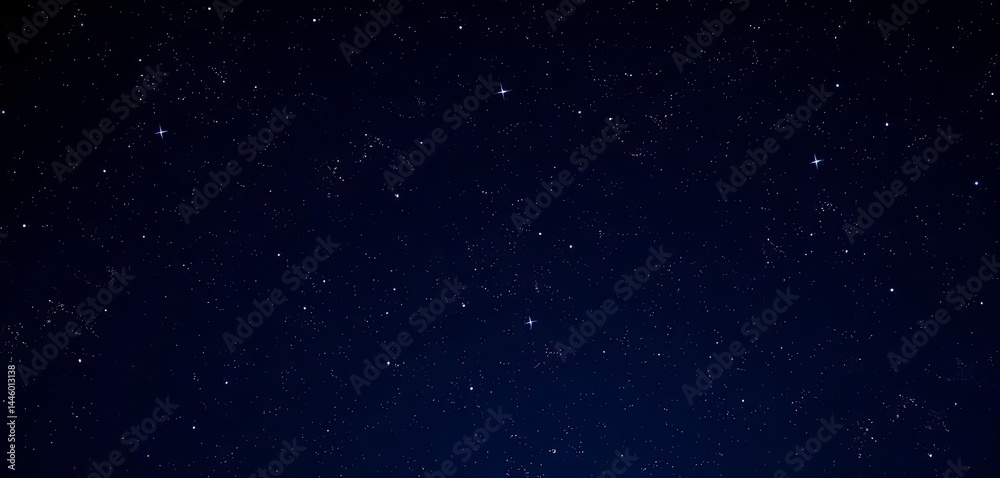 Fototapeta premium Vast, dark blue vector night sky brimming with countless stars, leaving ample empty space, abstract, copy space