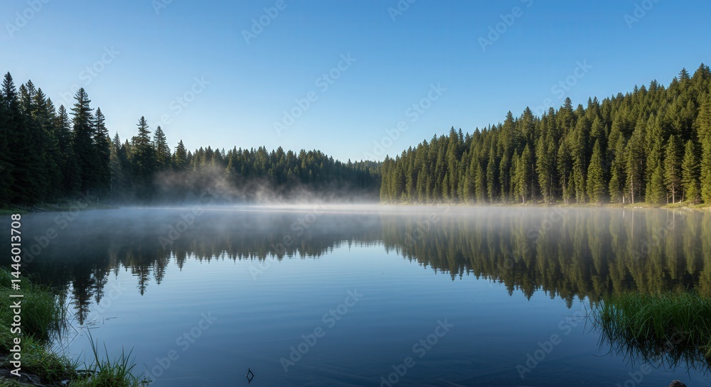Obraz premium reflection of trees in the lake