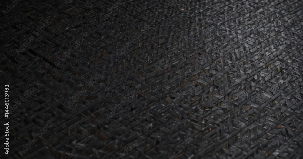 Fototapeta premium Sleek black carbon fiber texture, abstract geometric patterns , grid, dark