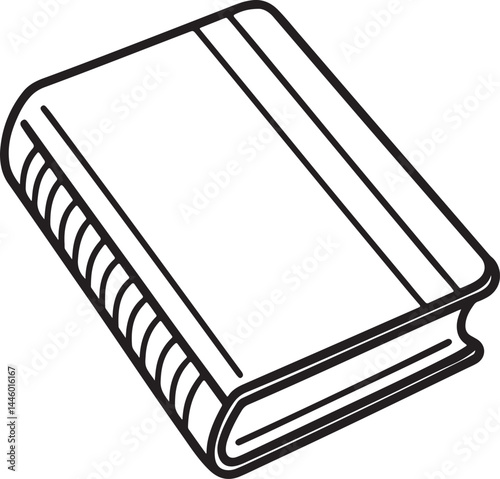 notebook line art, black outline, vector and illustration, coloring book page line art drawing