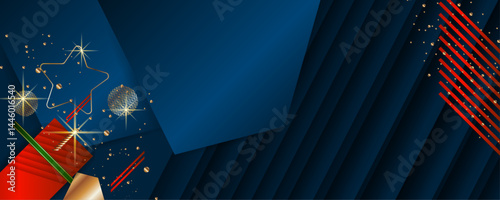 Abstract gold background luxury dark deep noble blue and golden line template premium vector