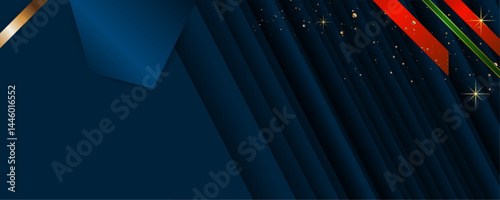 Abstract gold background luxury dark deep noble blue and golden line template premium vector