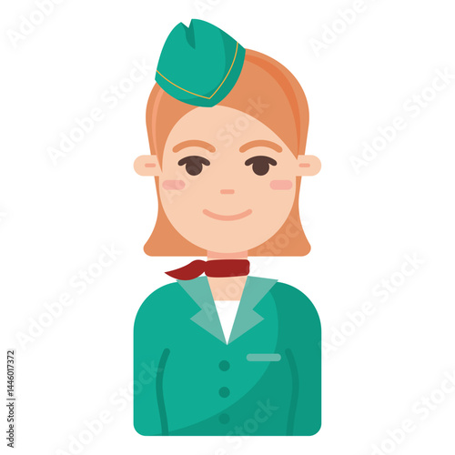 Flight attendant woman. Vector