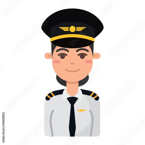 Airline pilot cartoon. Vector