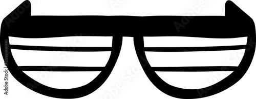 Retro Shutter Style Sunglasses with Horizontal Stripes