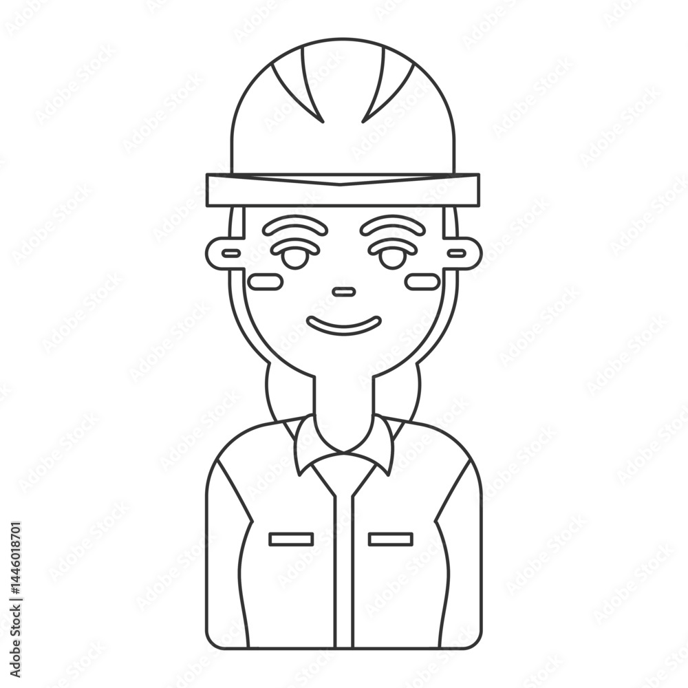 Female construction worker. Vector Female construction worker. Vector