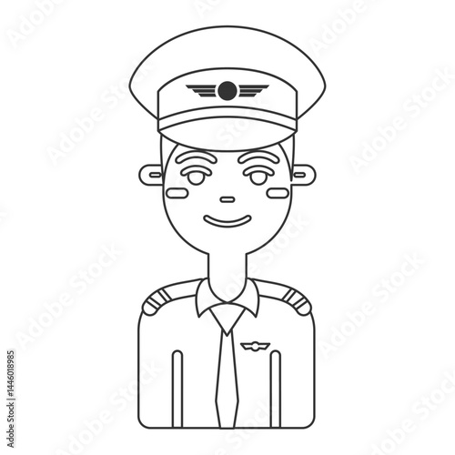 Airline pilot cartoon. Vector