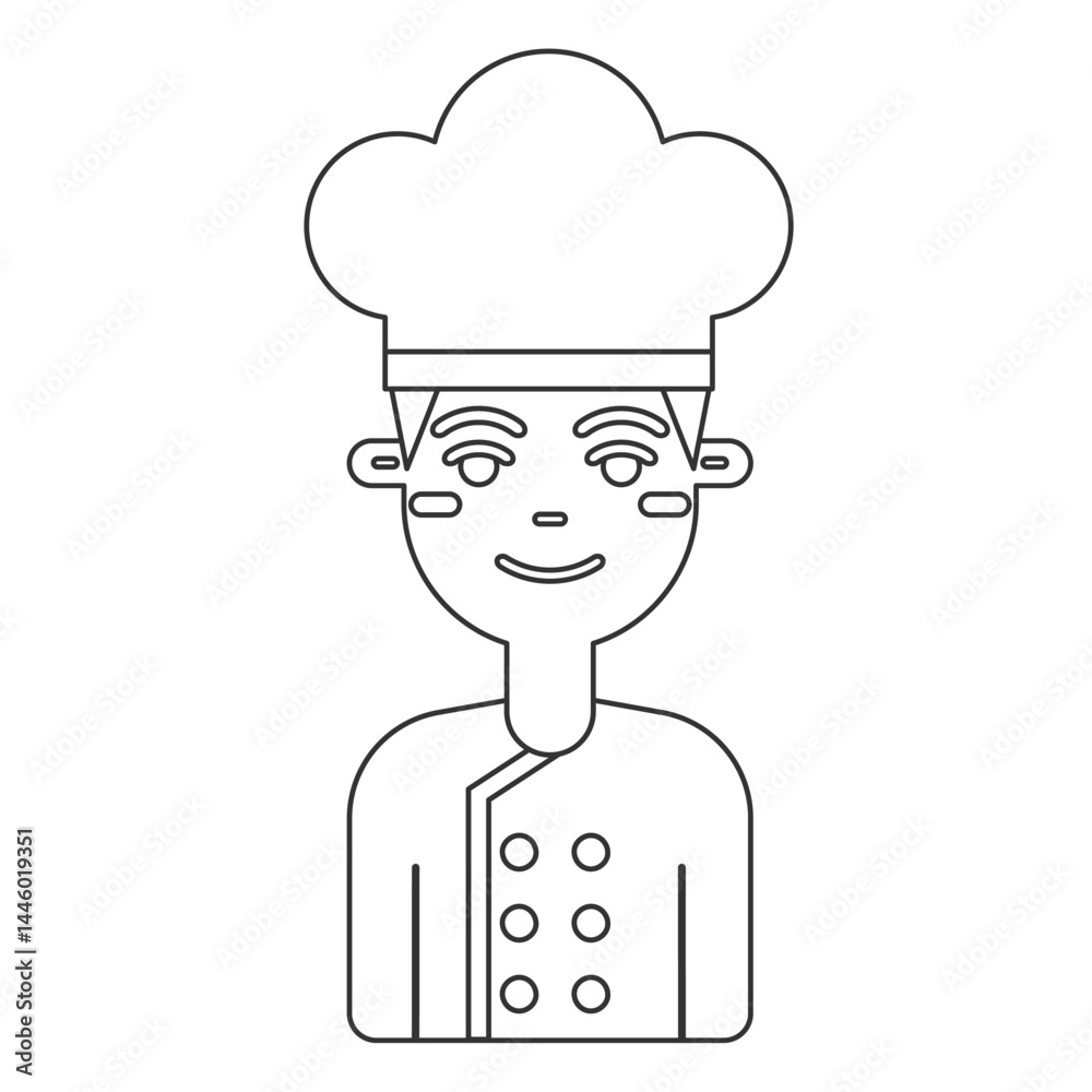 Smiling male chef. Vector Smiling male chef. Vector