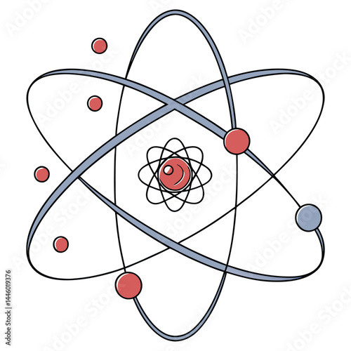 Simplified Atomic Structure Illustration of an Atom's Nucleus and Electron Orbits