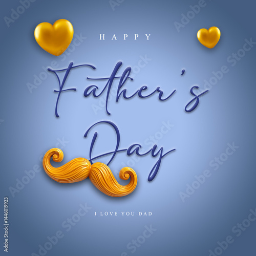 Happy Father Day Social Media Poster Design With Father Day Greeting Text Fathers Day Template