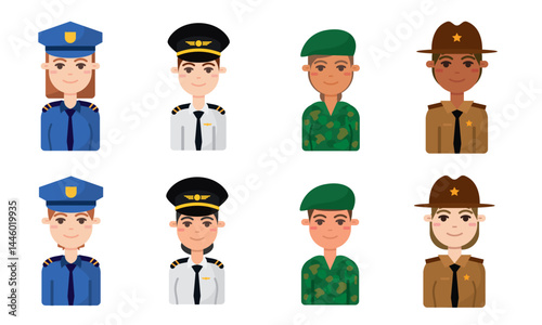 Cartoon professions set. Vector
